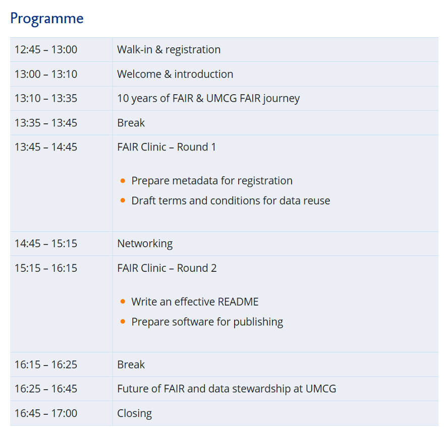 Programma Fair Clinics